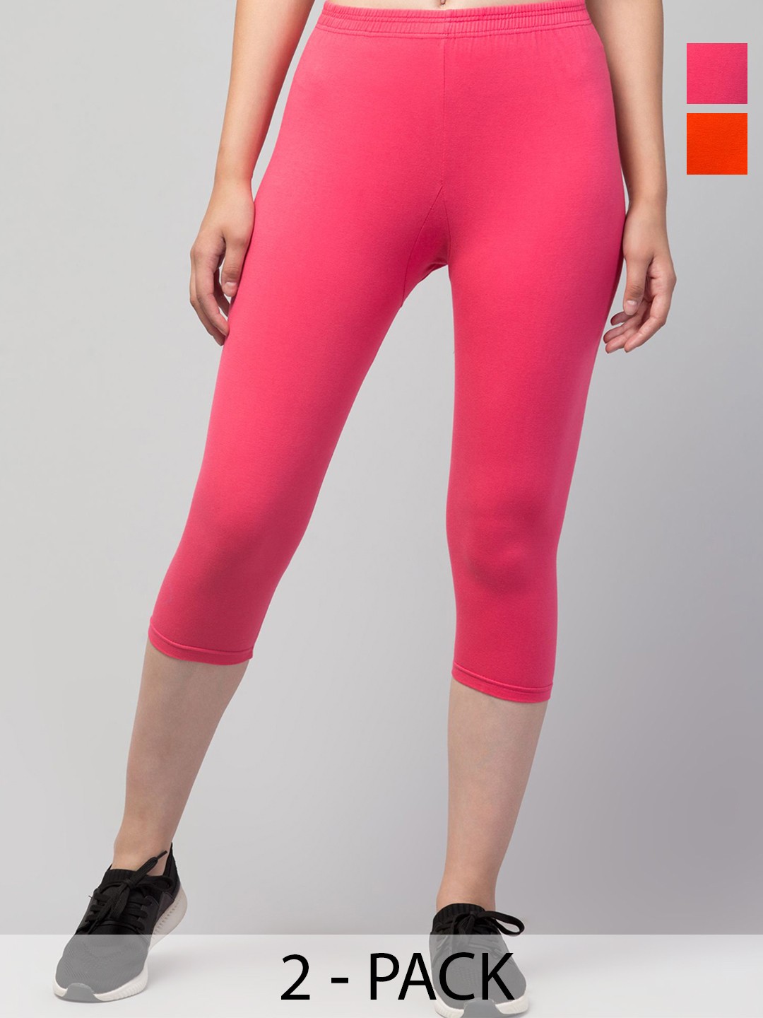 

UllasPemium Women Skinny Fit Capris, Orange