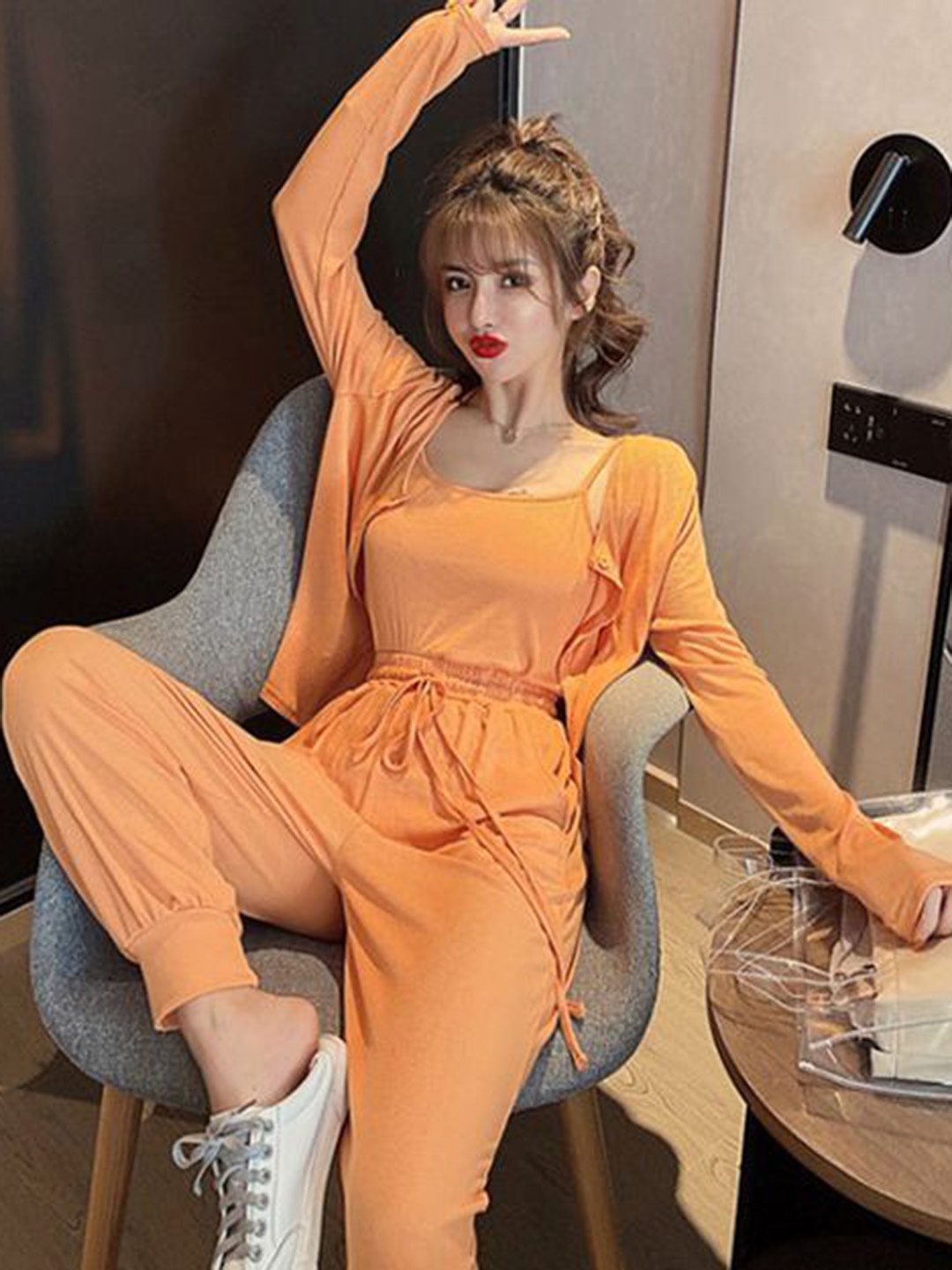 

PANKH Top With Joggers Co-Ords, Orange