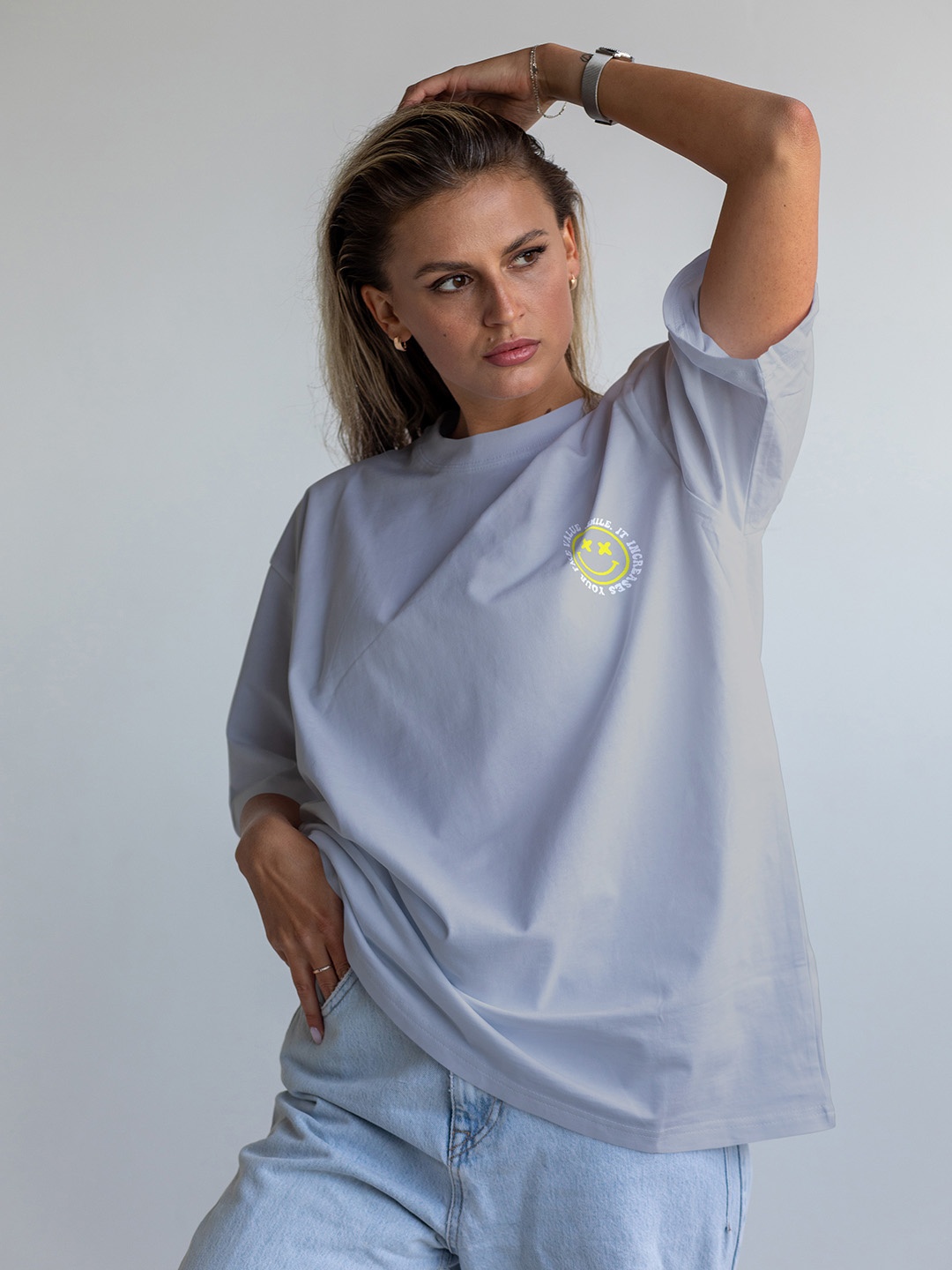 

Moda Rapido Women Applique T-shirt, Grey