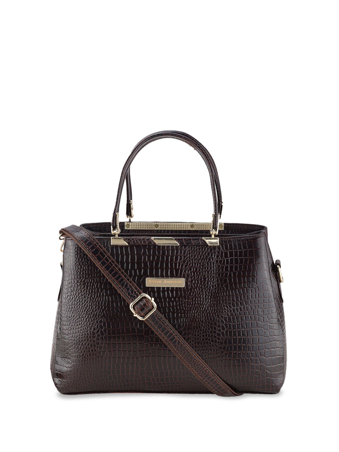

Steve Jhonson Leather Structured Shoulder Bag, Brown