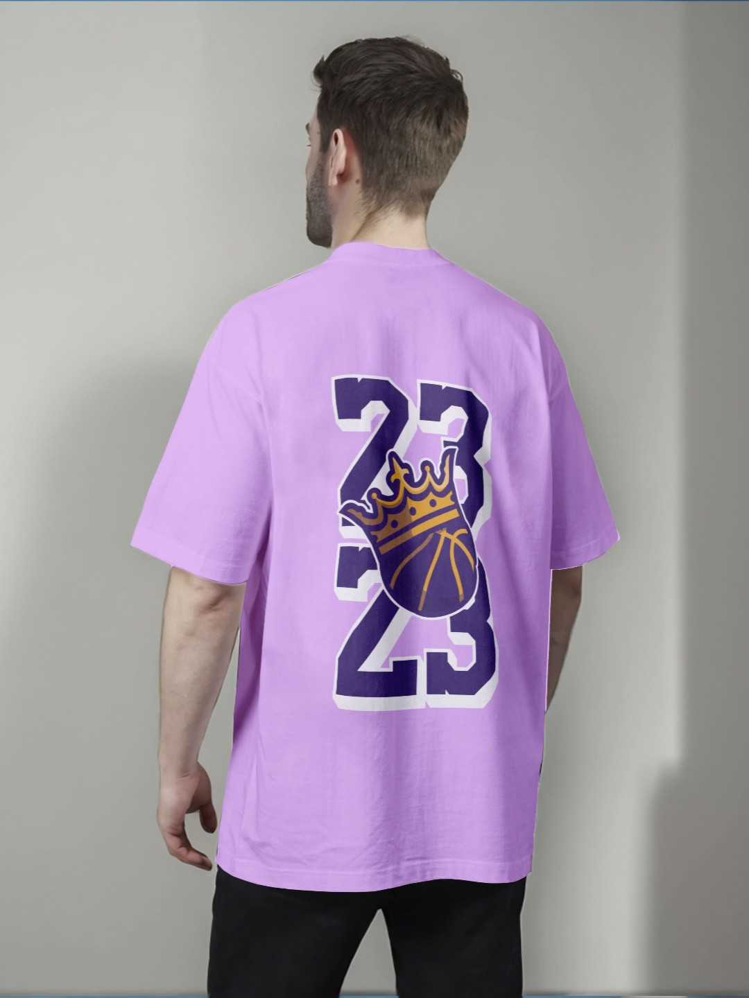 

Moda Rapido Men Printed Applique T-shirt, Lavender