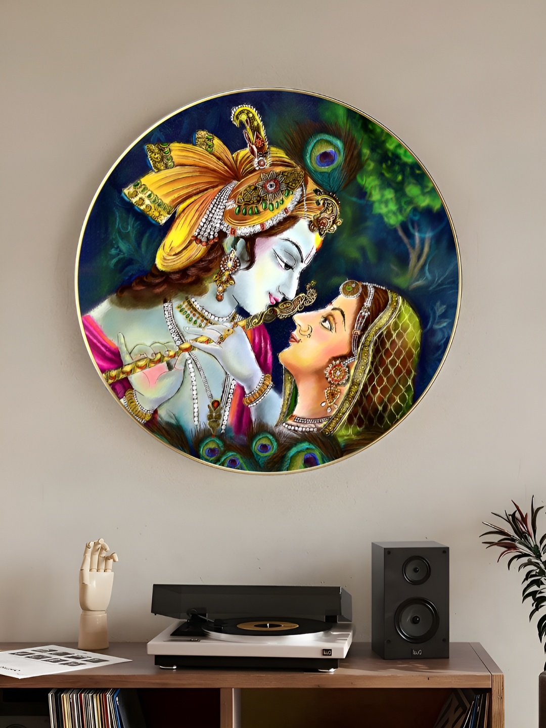 

Myntra Elegant Homes Blue & Yellow 1 Piece Wood Religious Wall Paintings