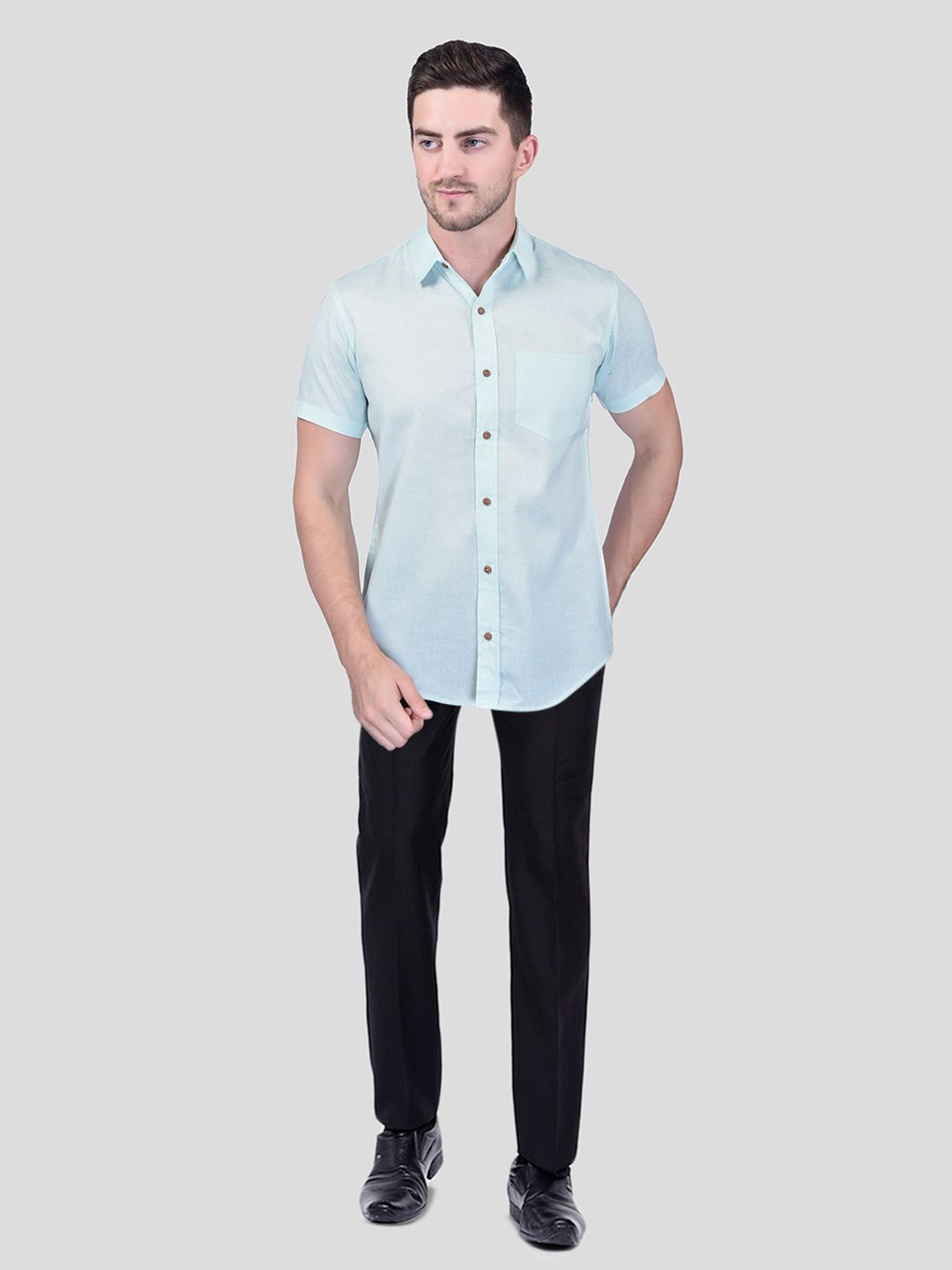 

Moda Rapido Men Classic Opaque Casual Shirt, Blue
