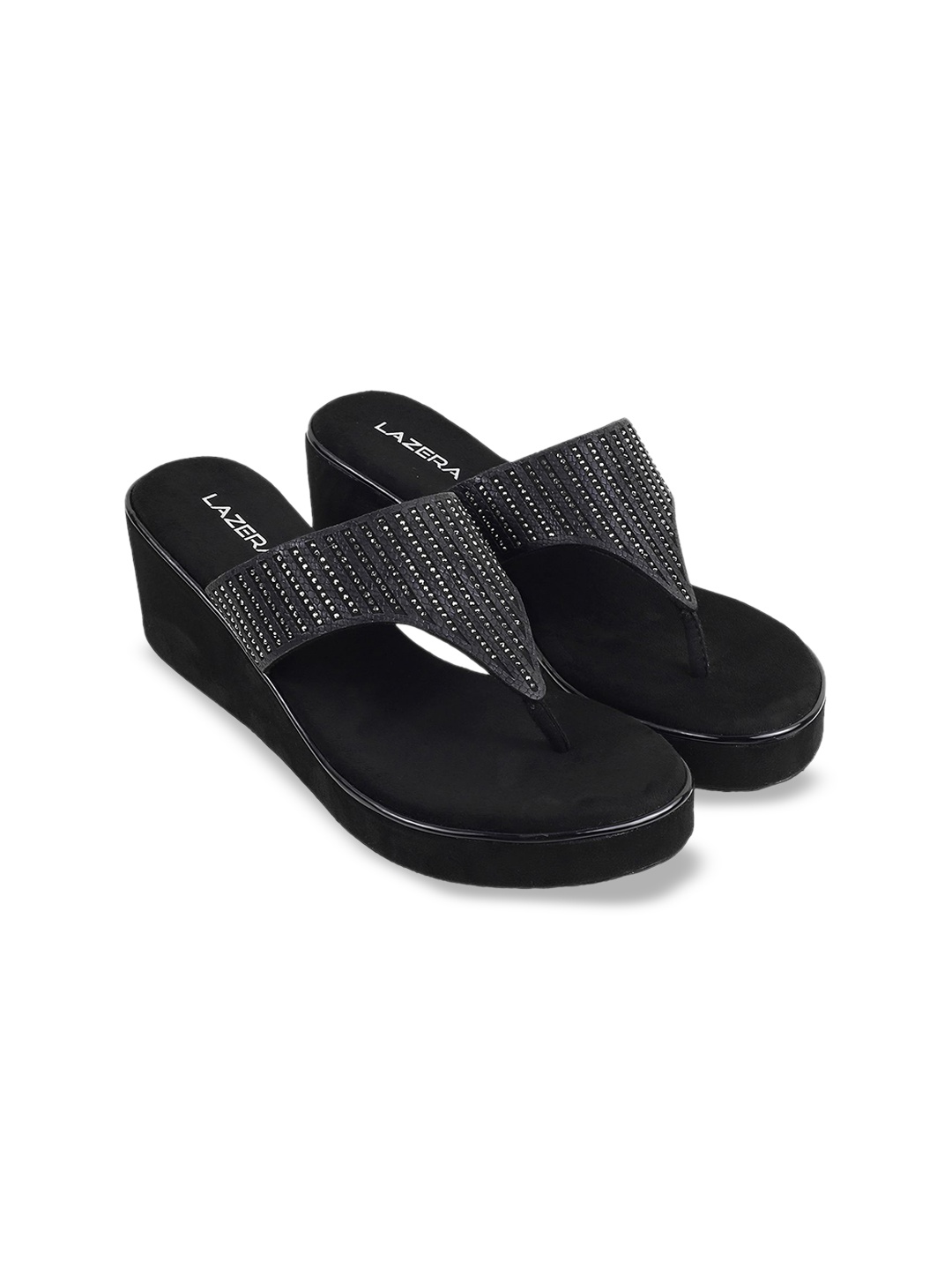 

Lazera Flatform Sandals, Black