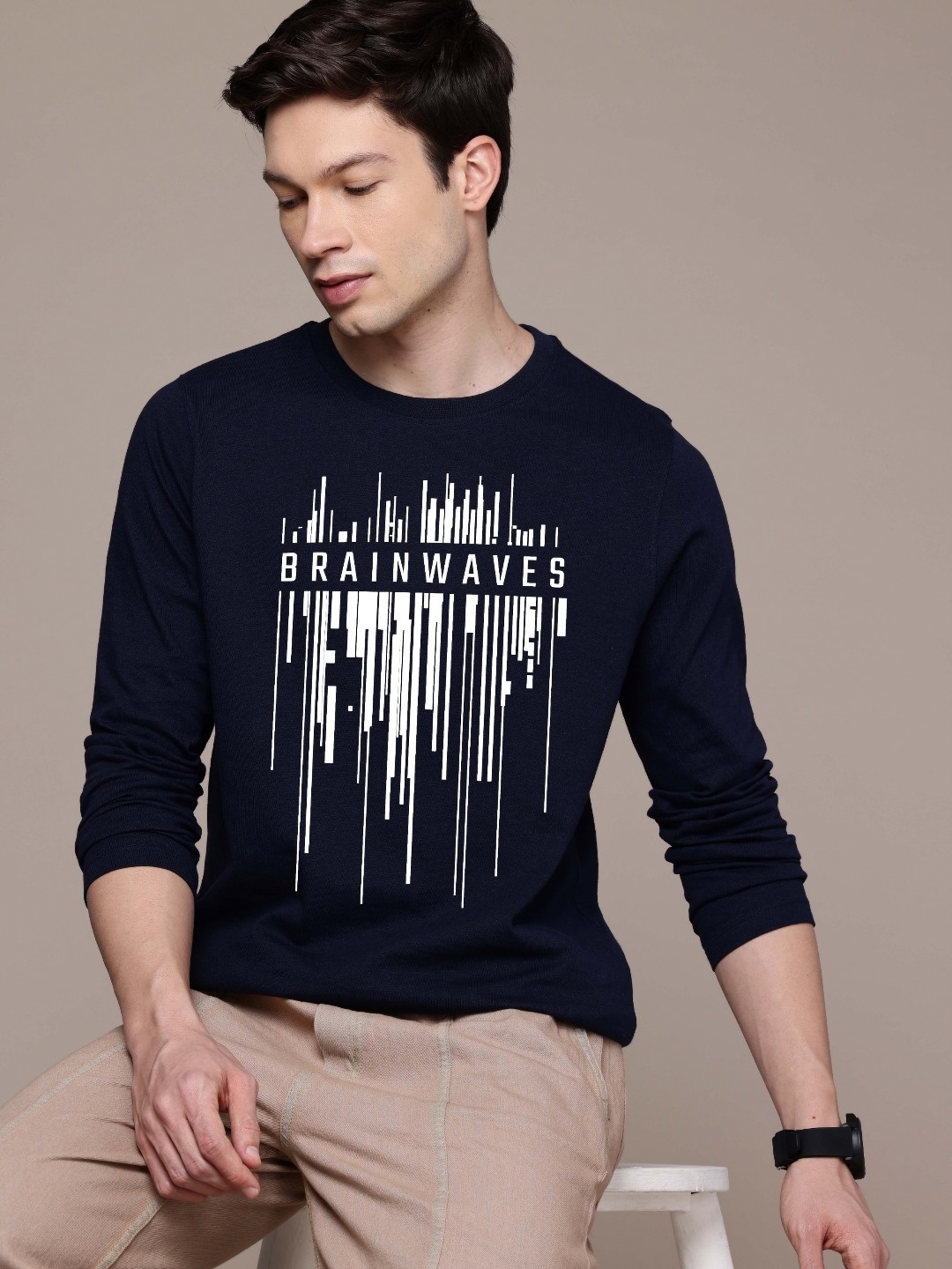

Moda Rapido Men Printed T-shirt, Navy blue