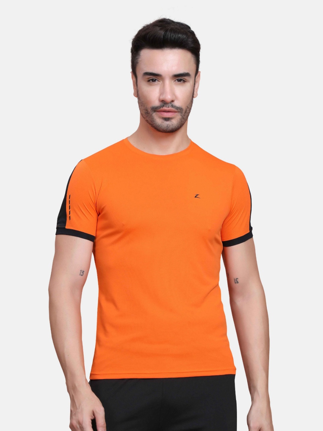 

Z Zagros Men Applique T-shirt, Orange