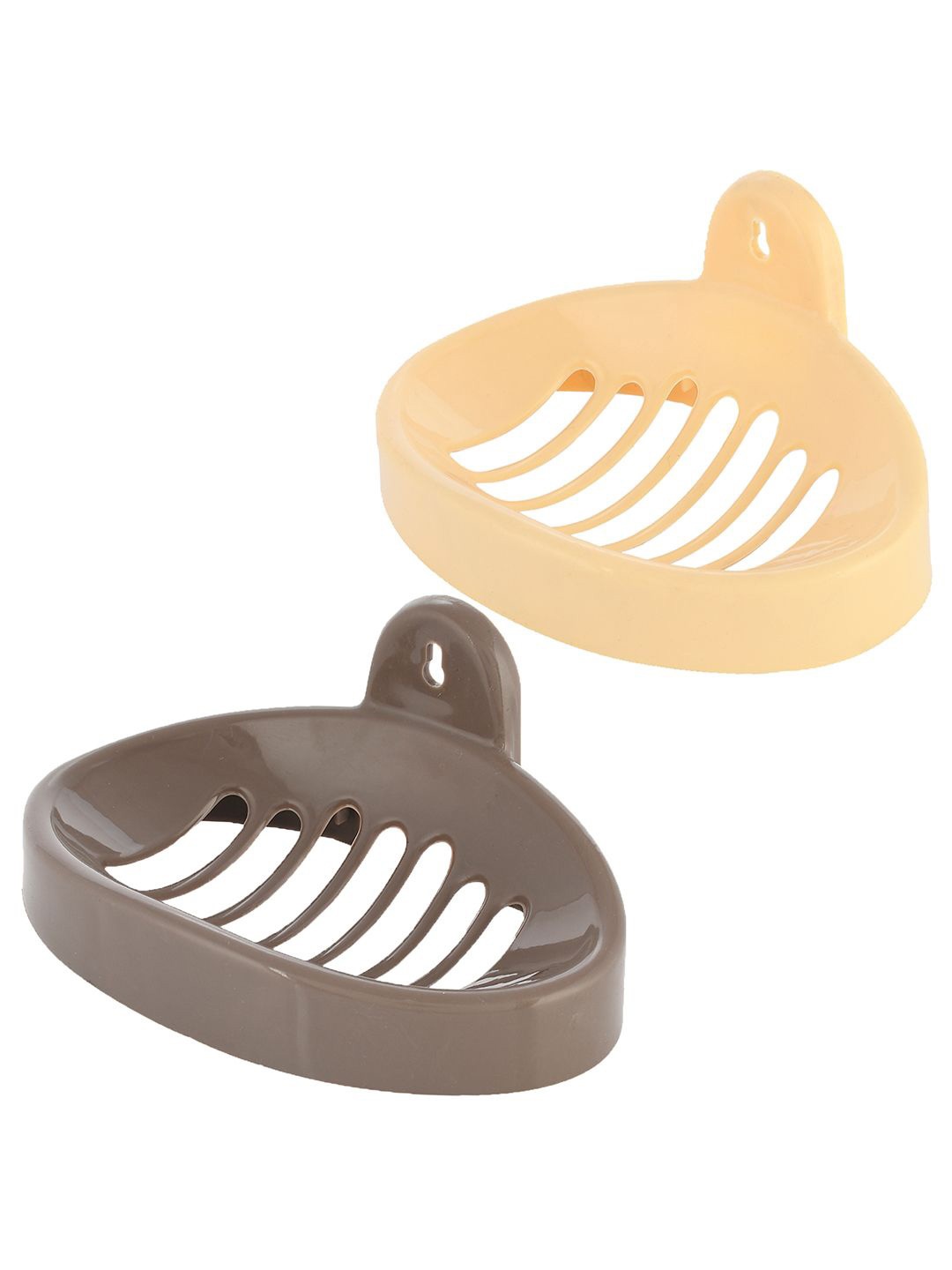 

Kuber Industries Cream-Coloured & Brown 2 piece Solid Plastic Soap Dish