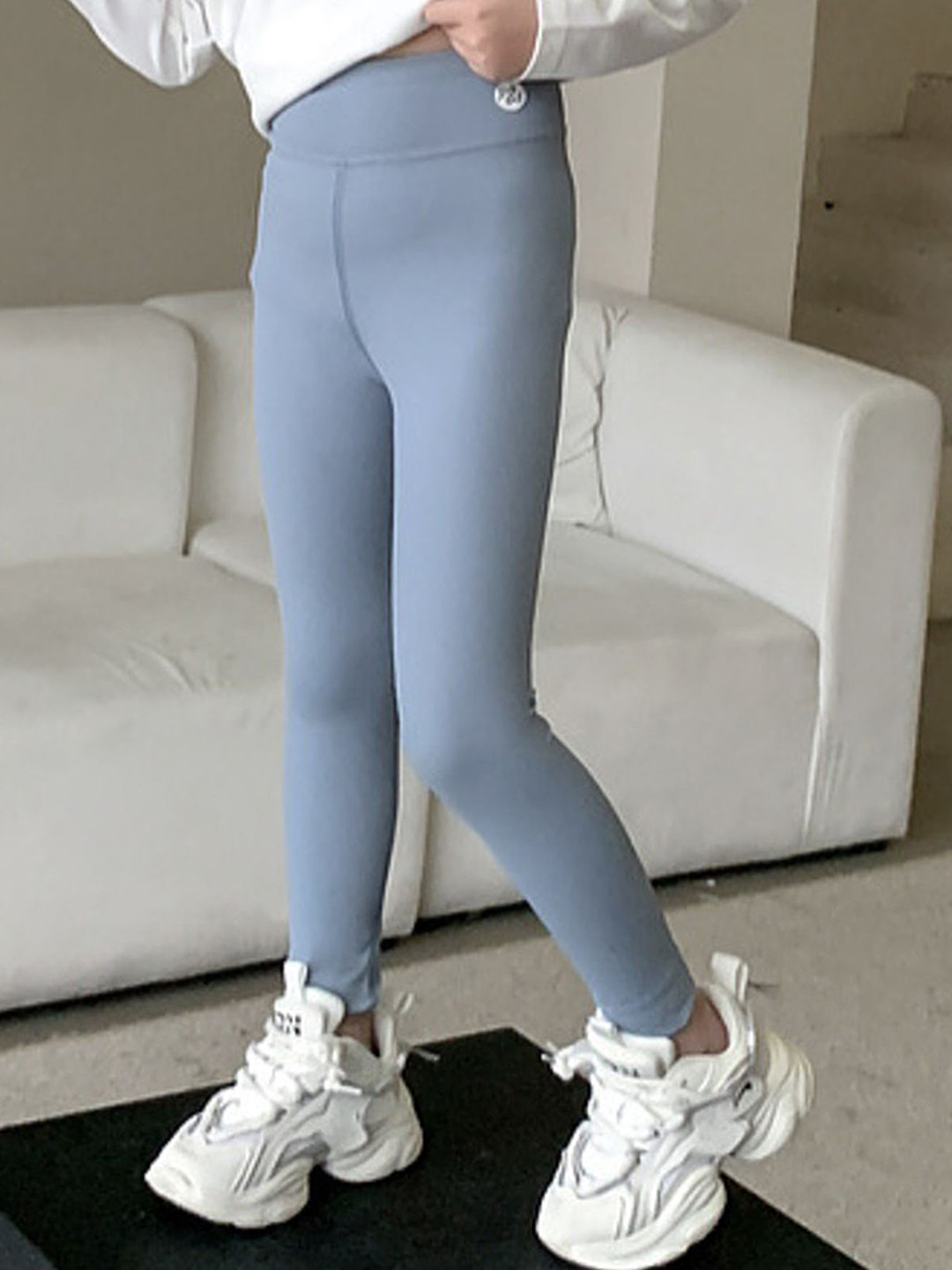 

LULU & SKY Infant Girls Mid-Rise Ankle-Length Leggings, Blue