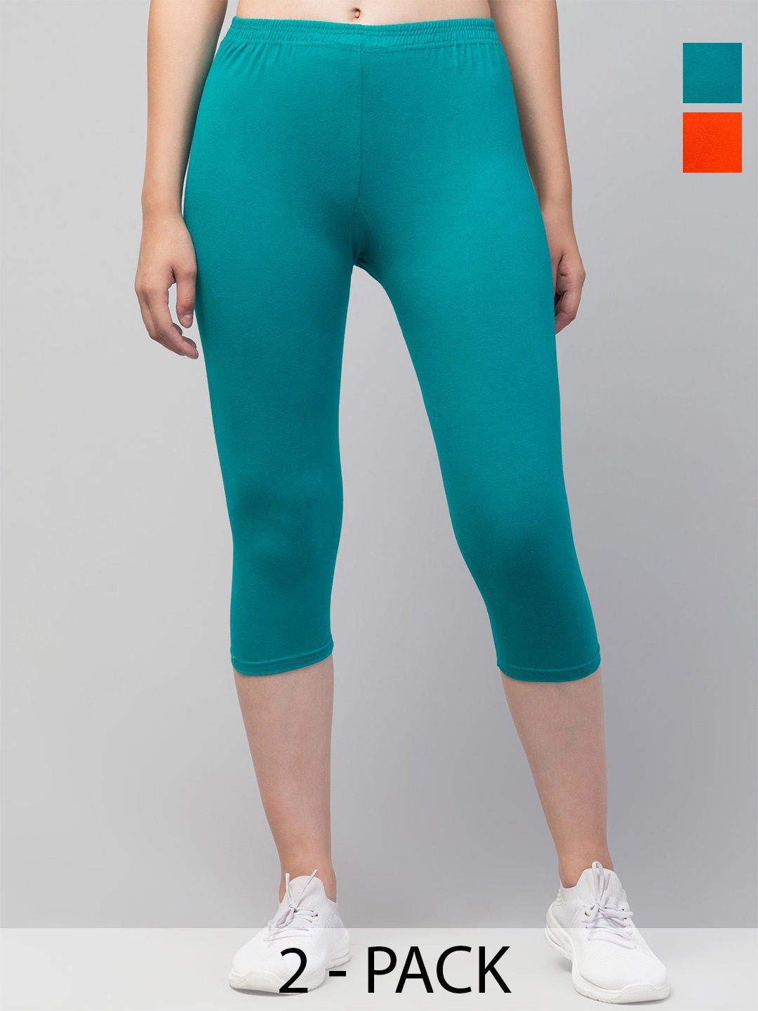 

UllasPemium Women Skinny Fit Capris, Orange