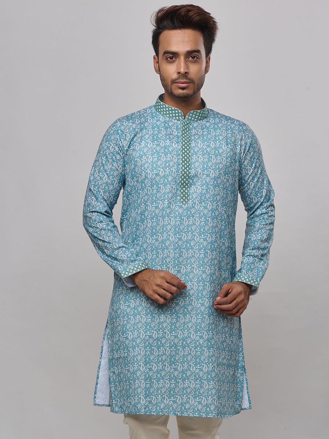 

KHAAS Men Ethnic Motifs Kurta, Blue