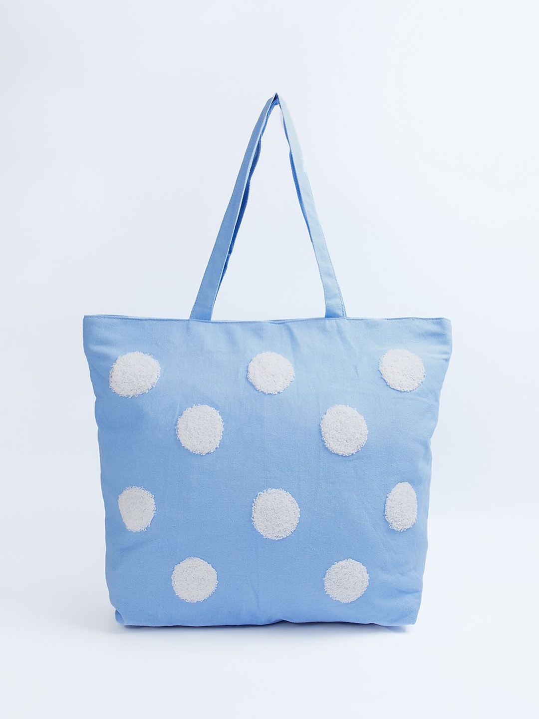 

max Printed Oversized Shopper Tote Bag with Applique, Beige