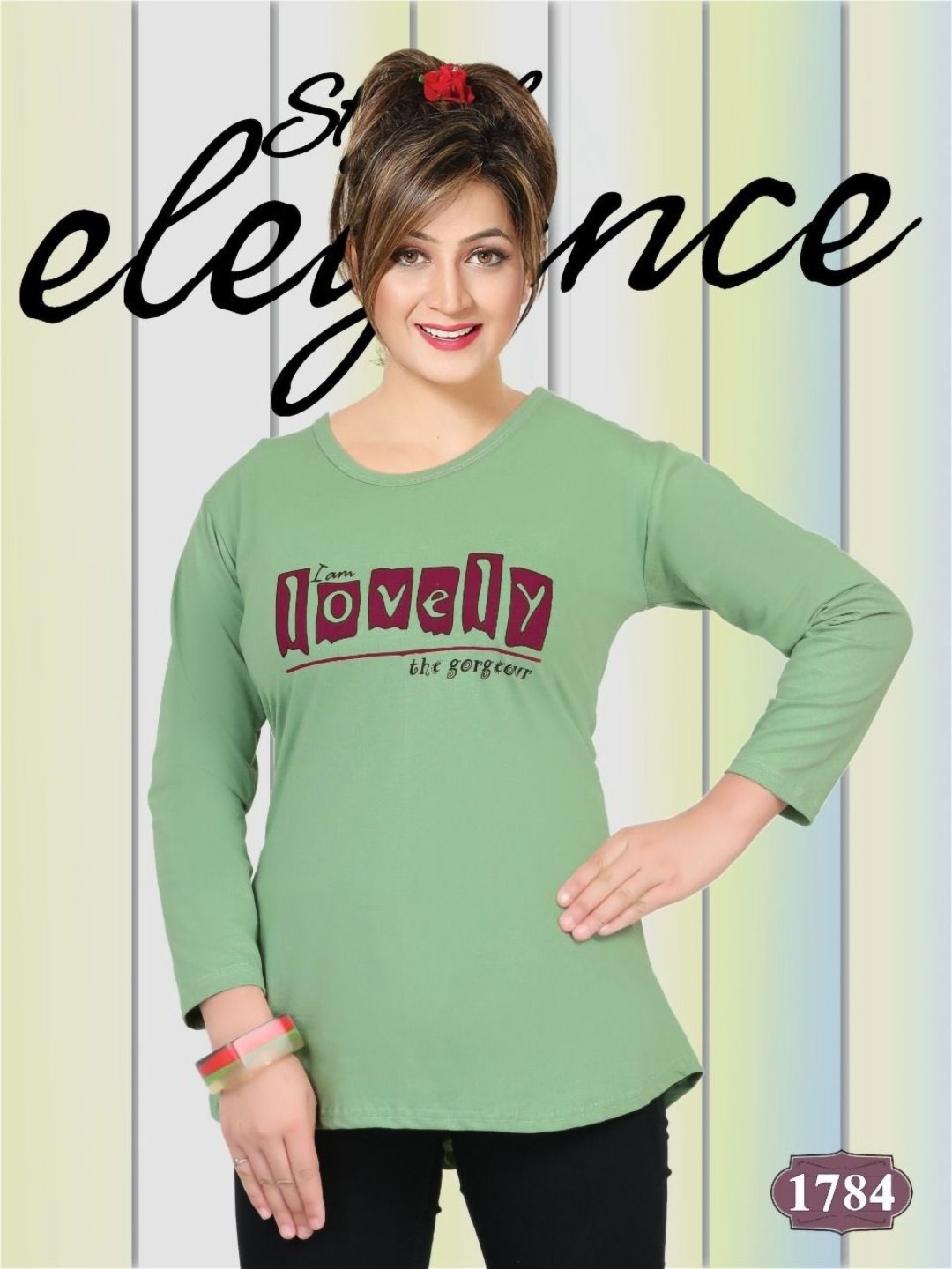

Harashree Women Printed Bio Finish Applique T-shirt, Green