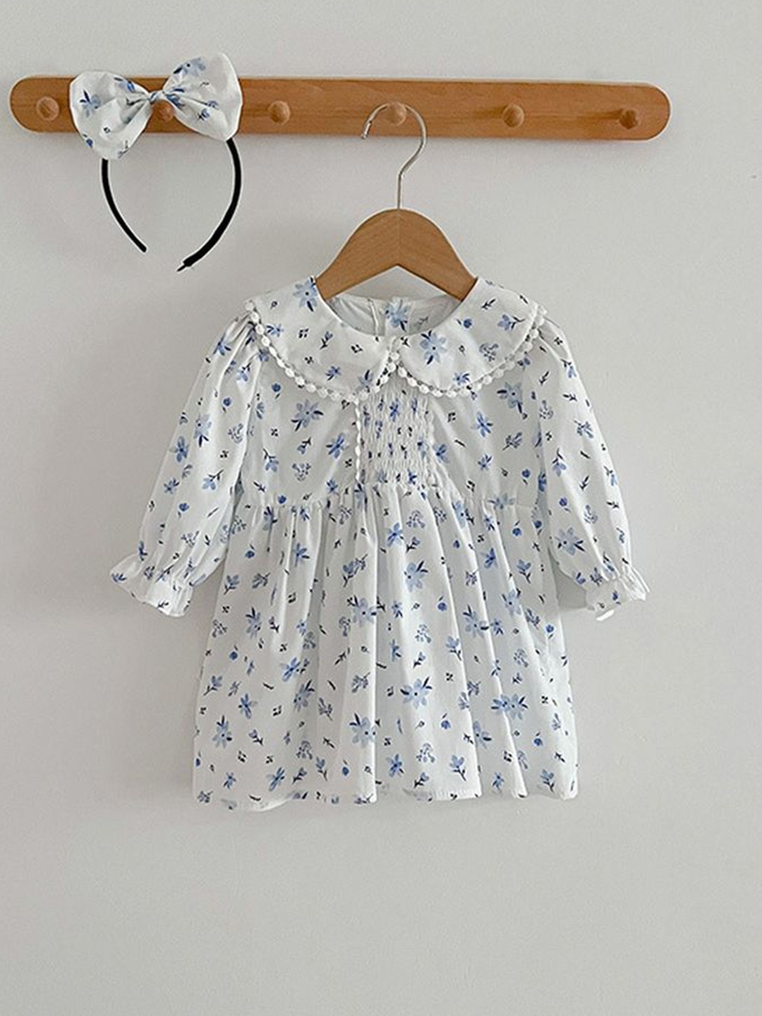 

LULU & SKY Floral Print A-Line Dress, Blue