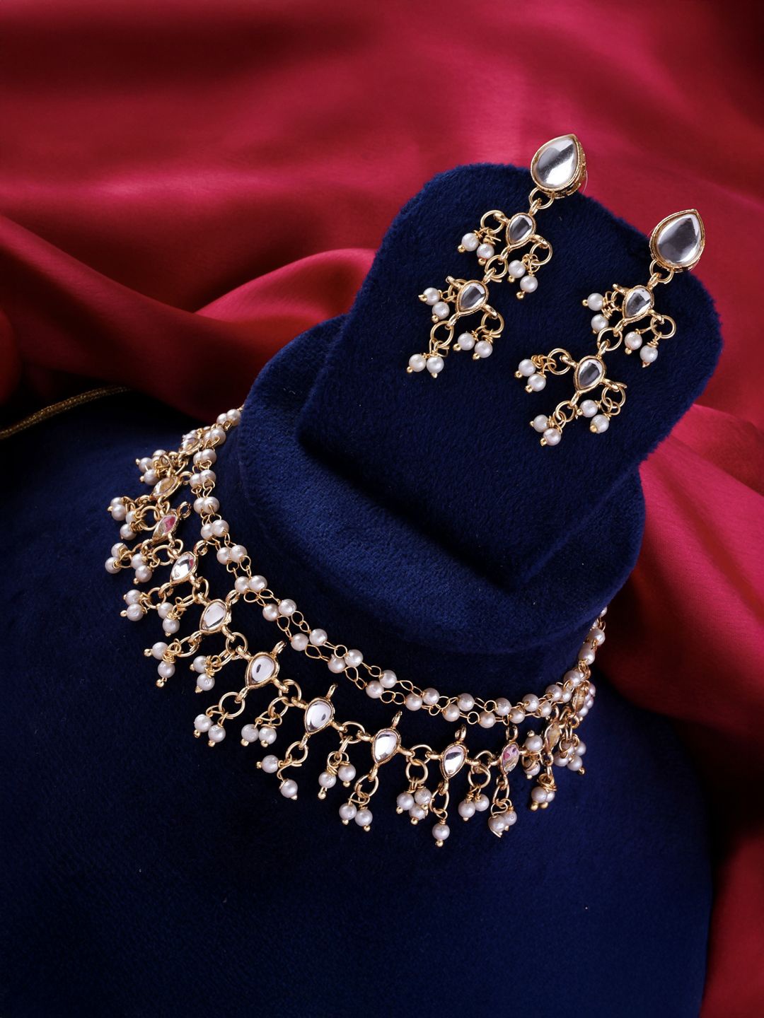 

SHONA'S STYLE Gold-Plated Kundan Studded JewellerySet