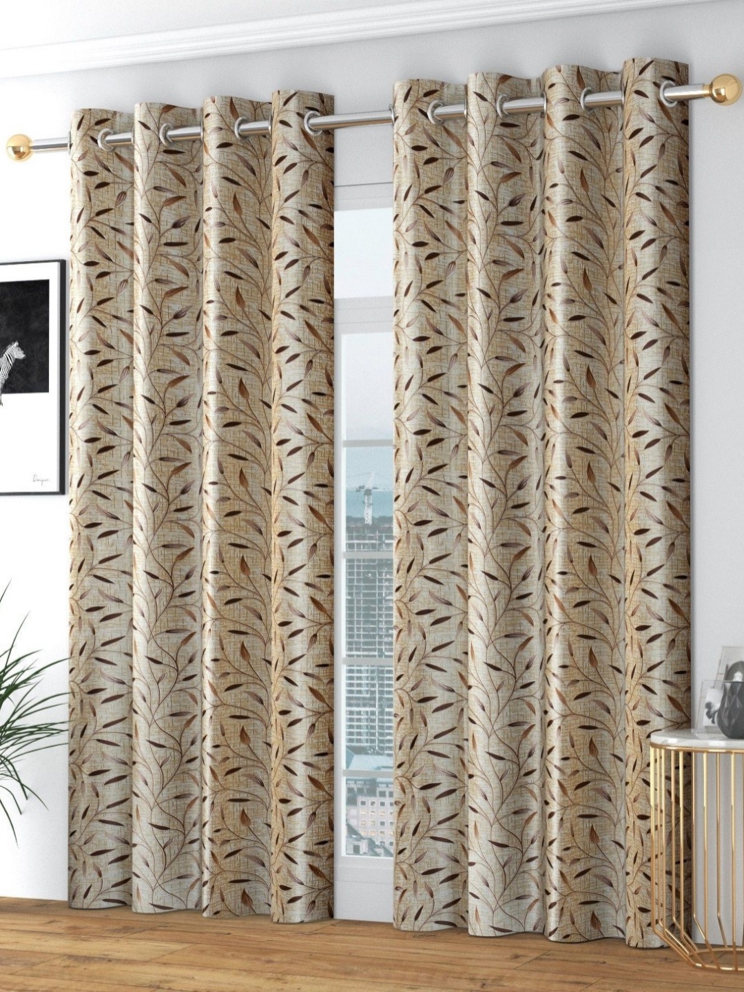 

Galaxy Home Decor Brown Set of 2 Door Curtain