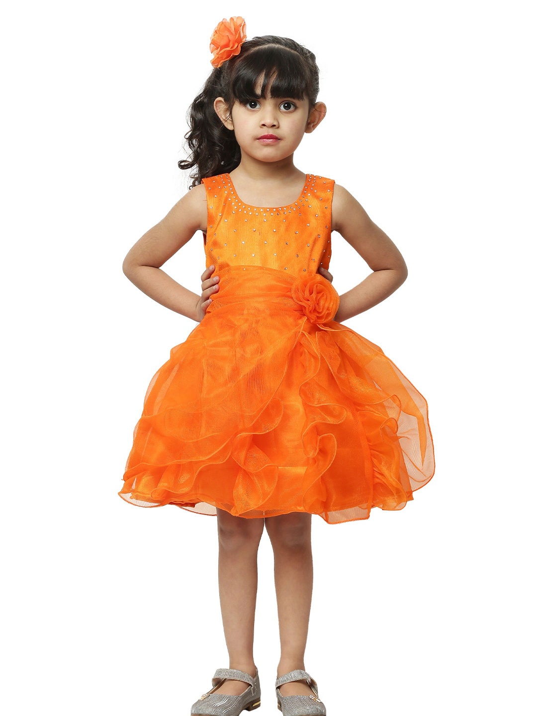 

Wow Princess Net A-Line Dress, Orange