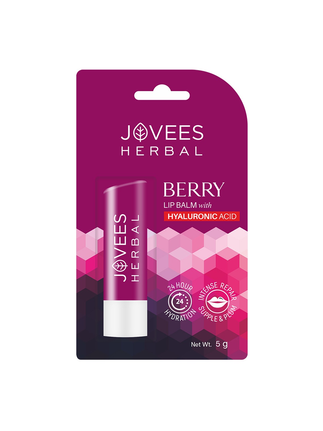 

Jovees Herbal Berry Balm with Hyaluronic Acid-5 g, Off white