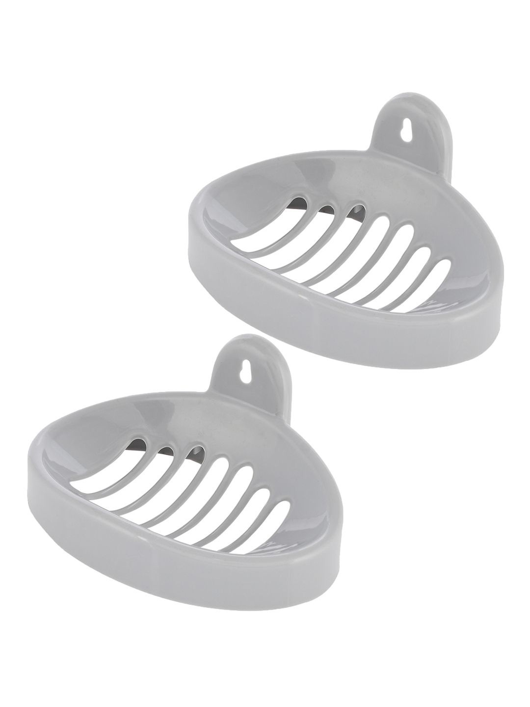

Kuber Industries Silver-Toned 2 piece Solid Plastic Soap Dish