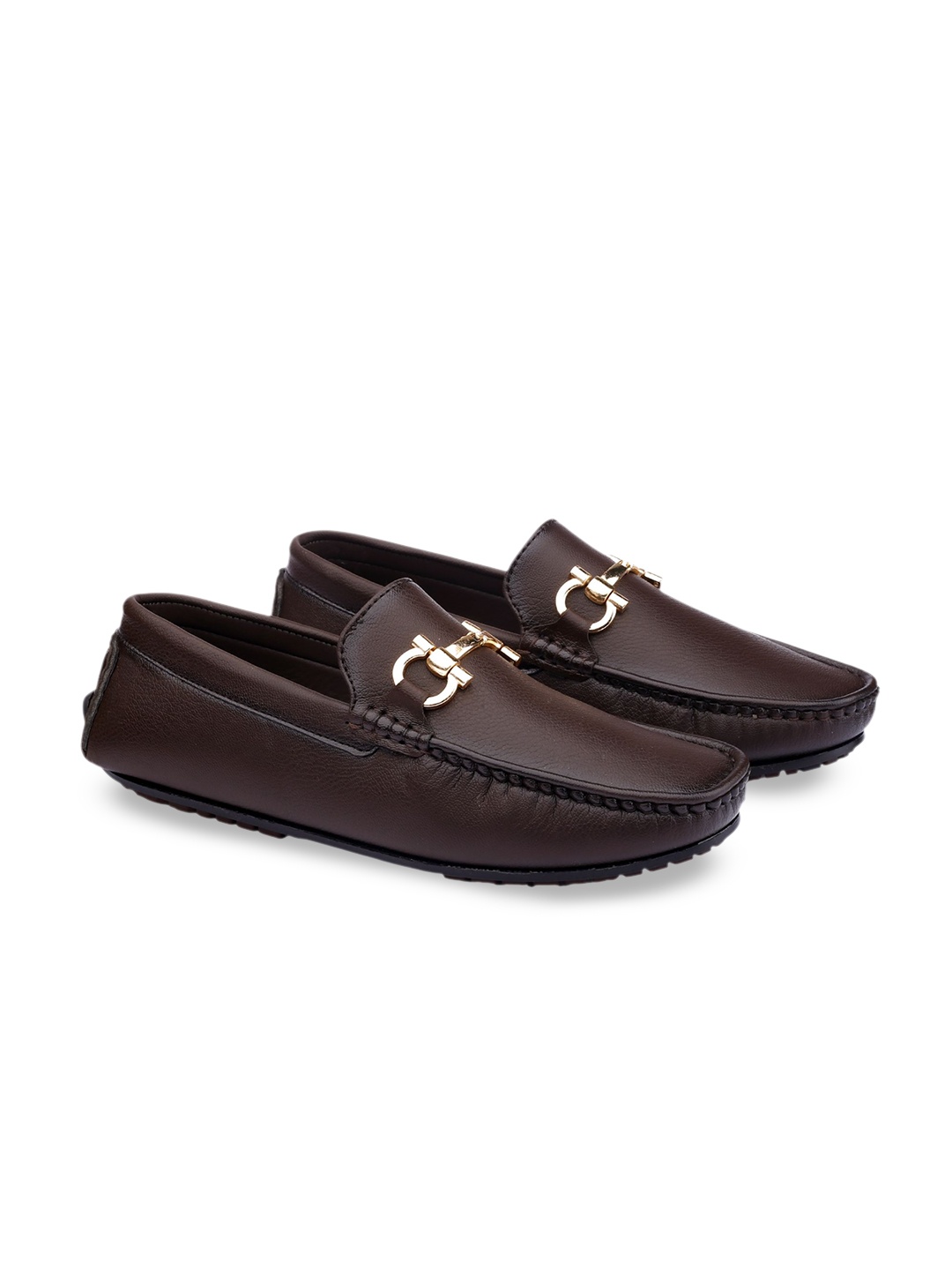 

riffway Men PU Loafers, Brown