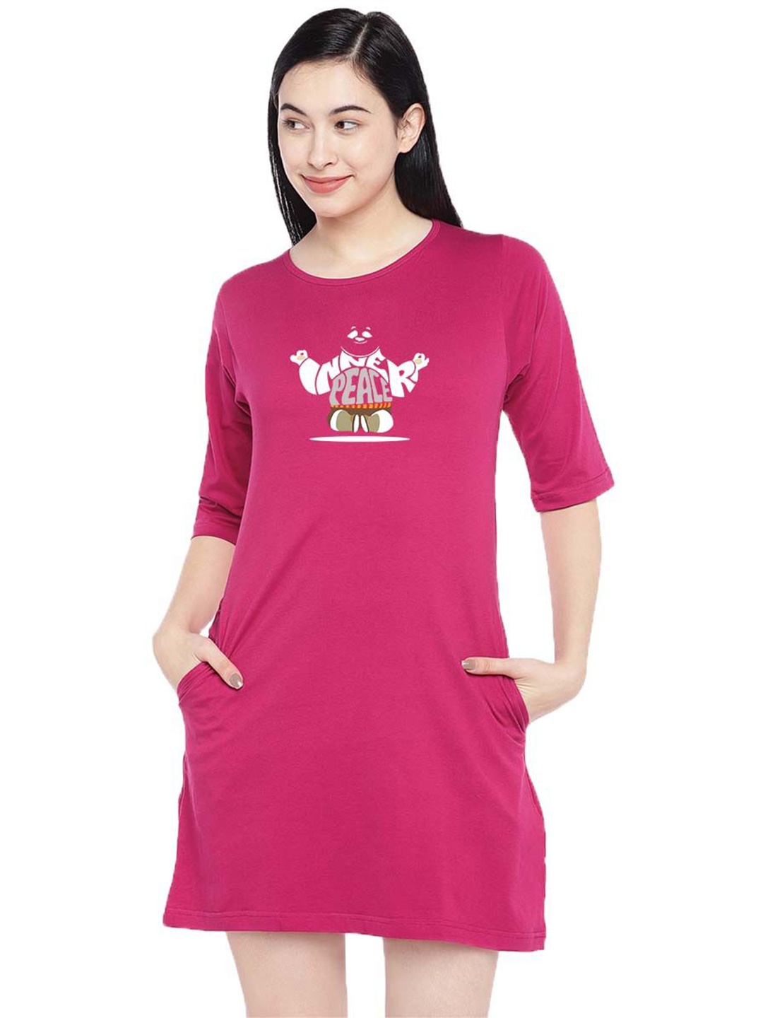 

Moda Rapido Print T-shirt Dress, Pink