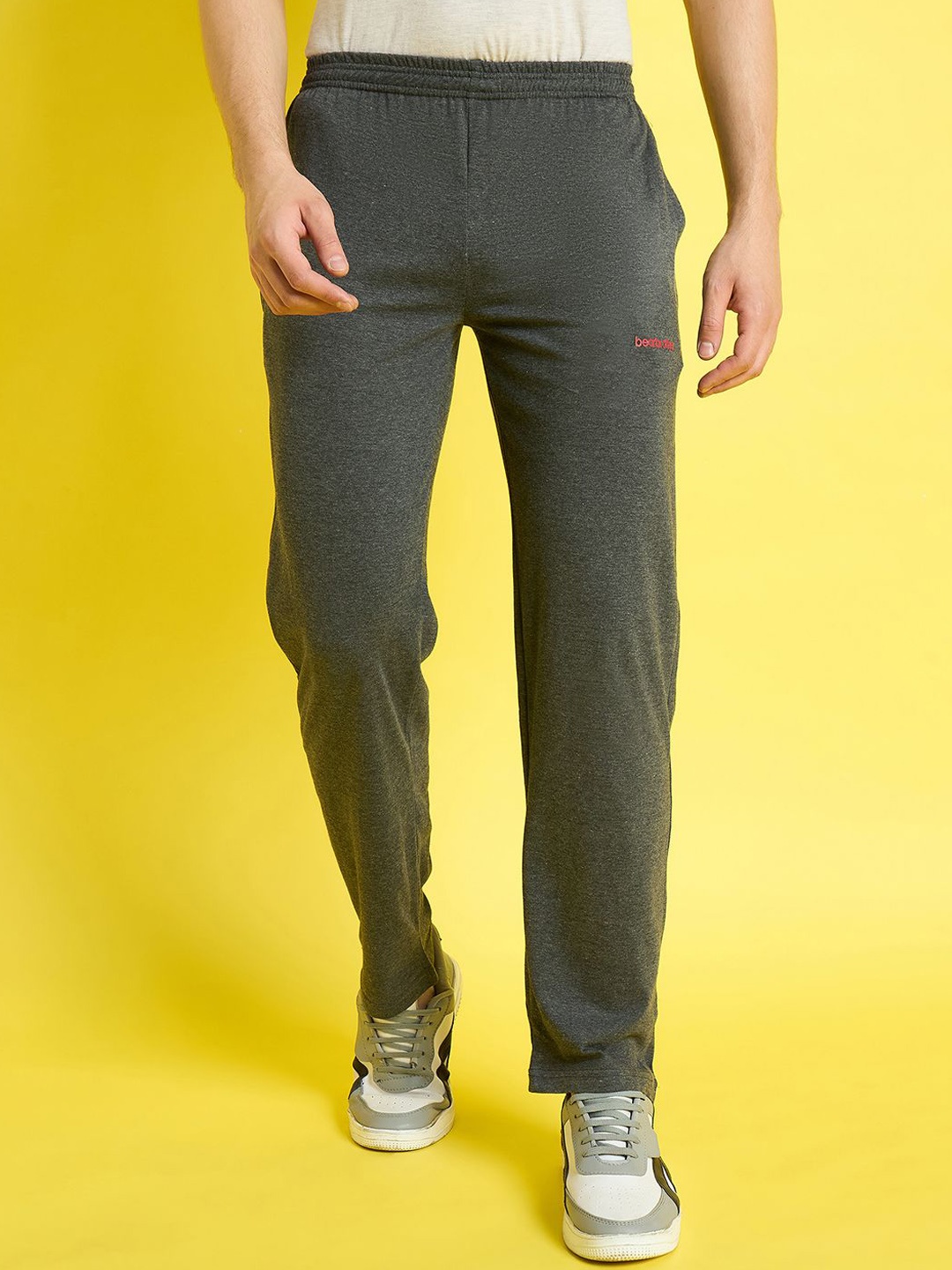 

bearbrother Men Mid Rise Track Pants, Charcoal