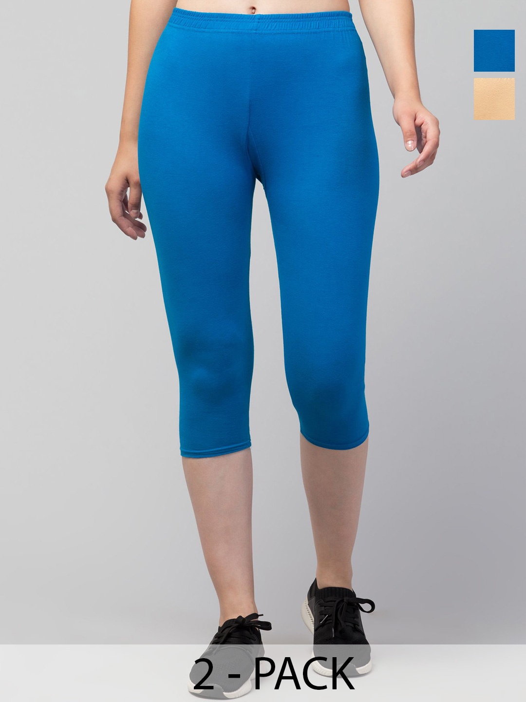 

UllasPemium Women Skinny Fit Capris, Blue