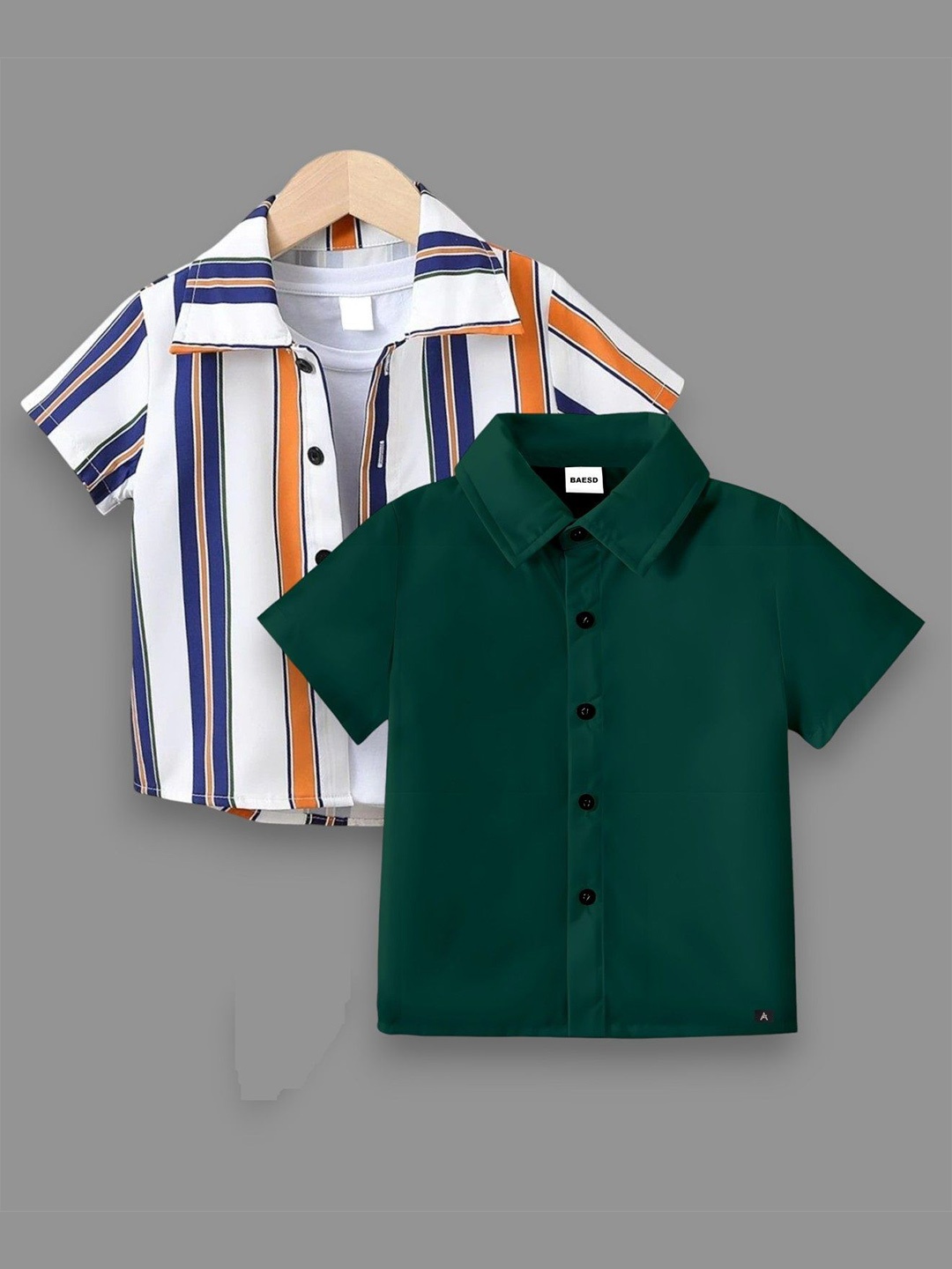 

BAESD Boys Classic Opaque Formal Shirt, Green