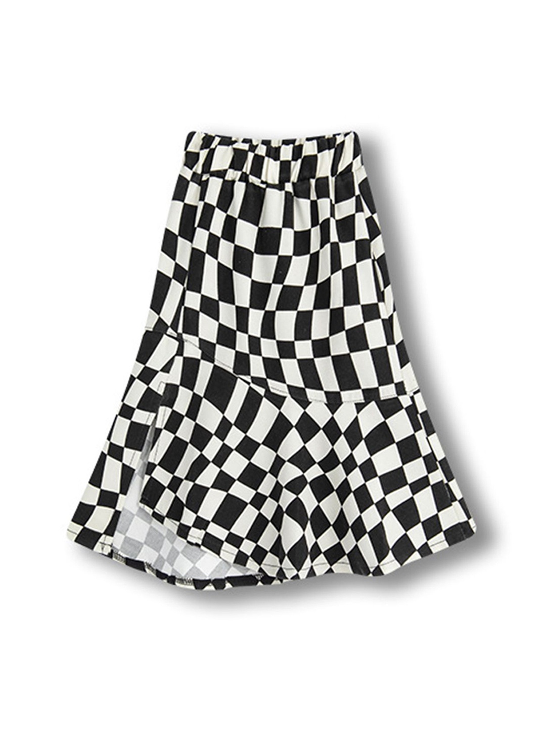 

LULU & SKY Girls Checked A-Line Midi Skirts, Black