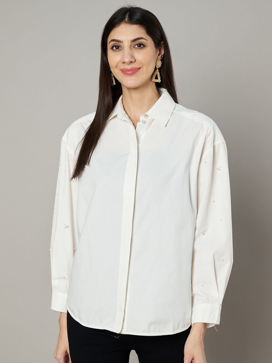

Amagyaa Cotton Shirt Style Top, White