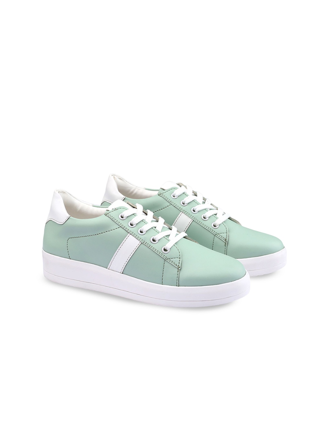 

riffway Women Colourblocked PU Sneakers, Green