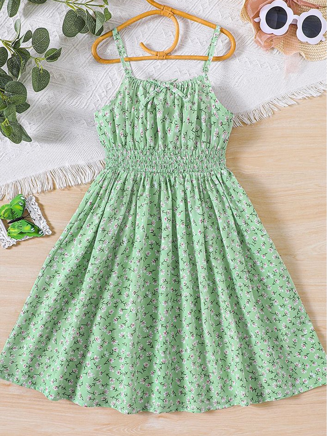 

LULU & SKY Print Fit & Flare Midi Dress, Green