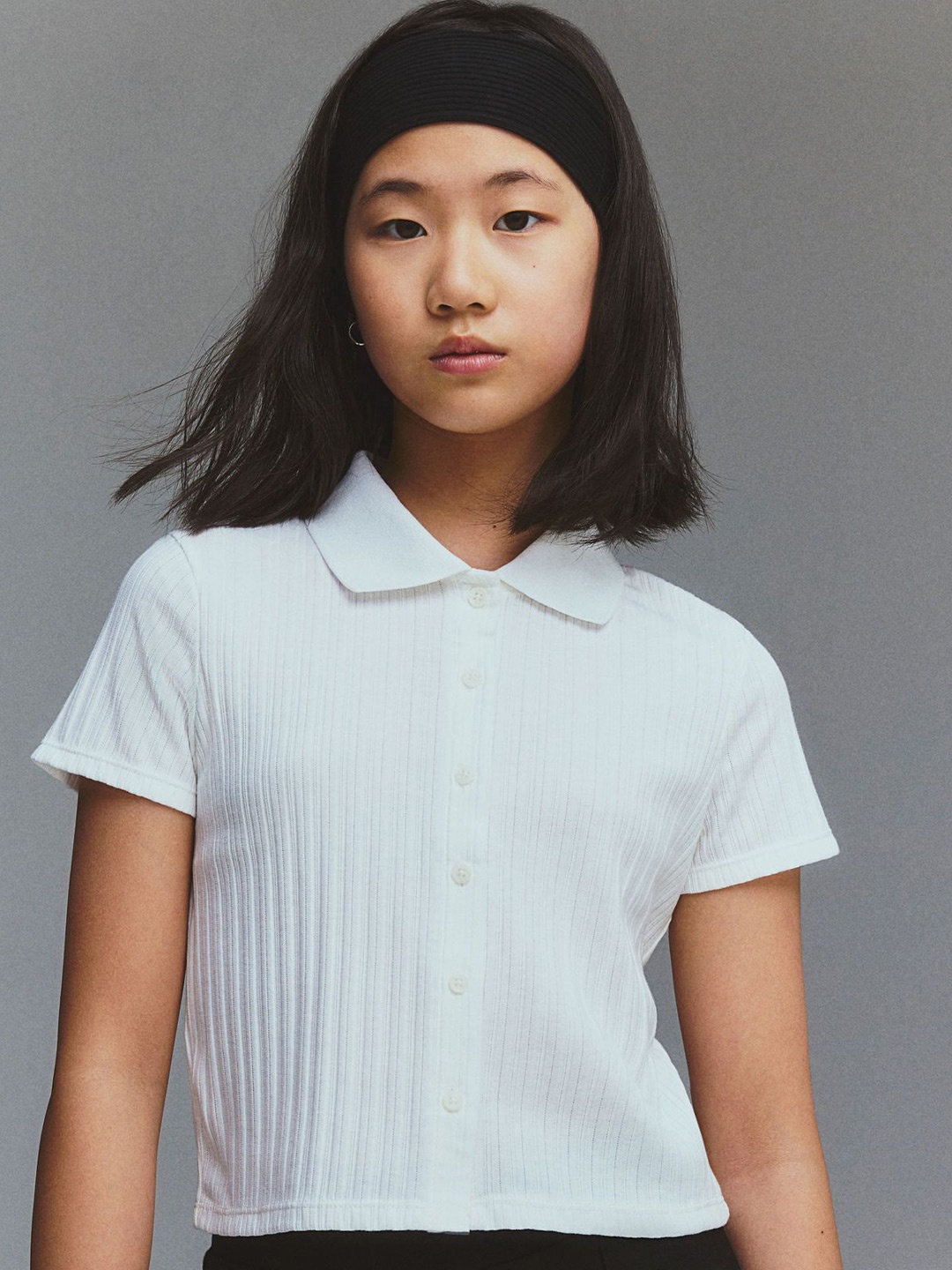 

H&M Ribbed Top, White