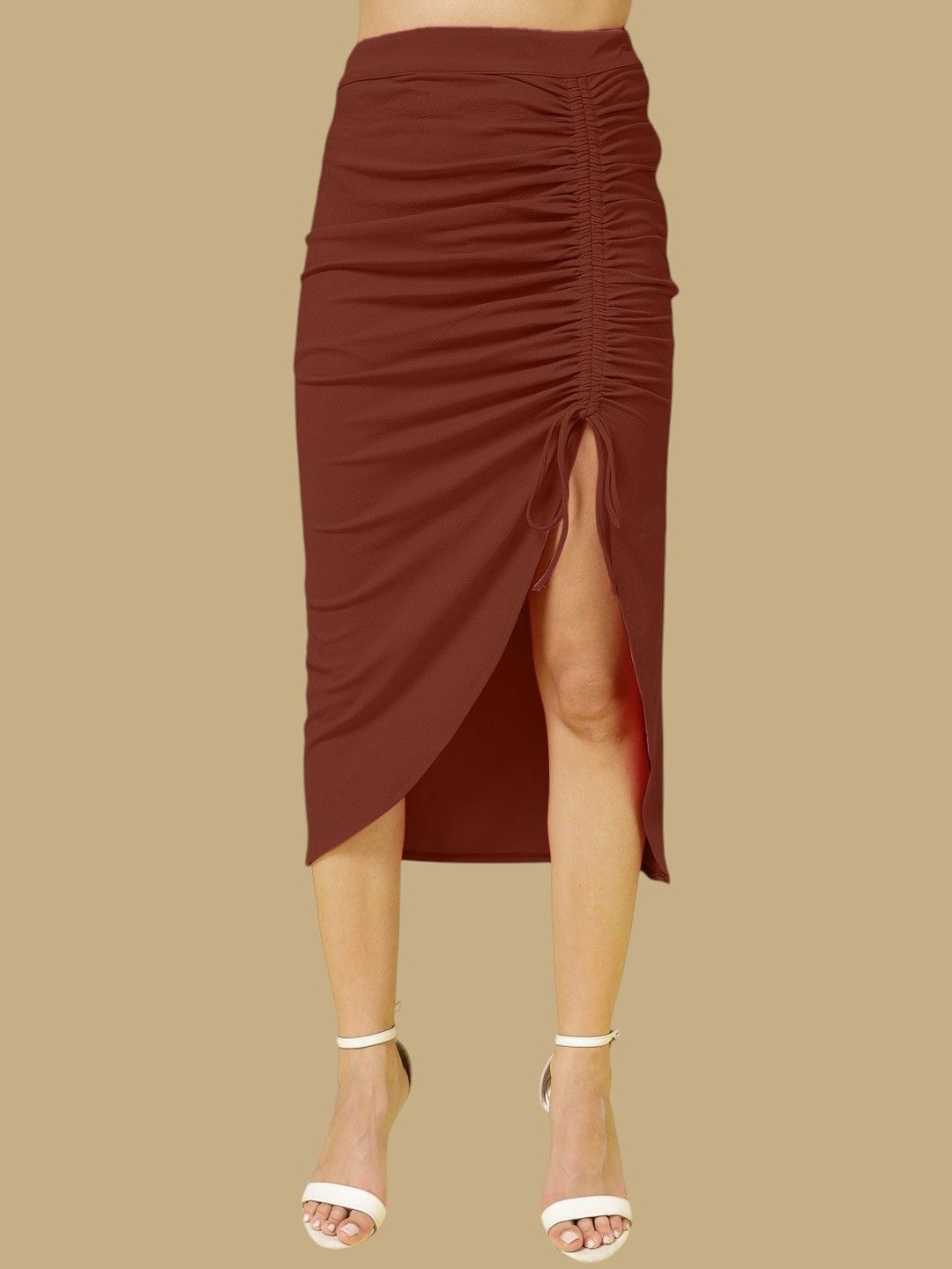 

Chemistry Tiered Midi Skirt, Brown