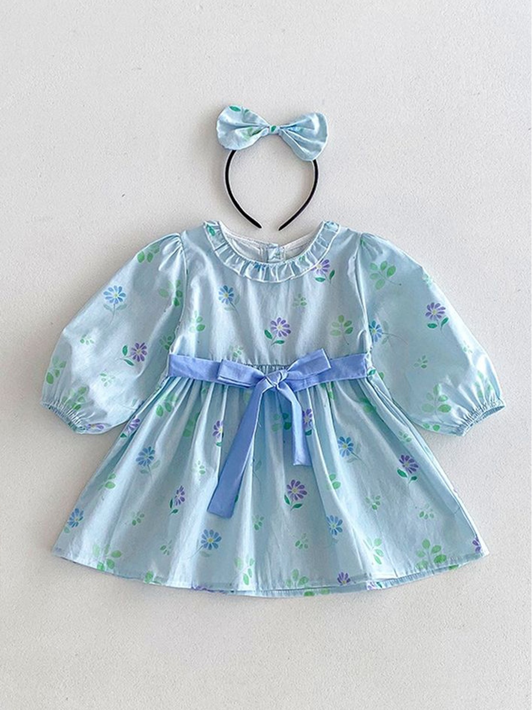 

LULU & SKY Floral Print Fit & Flare Dress, Blue