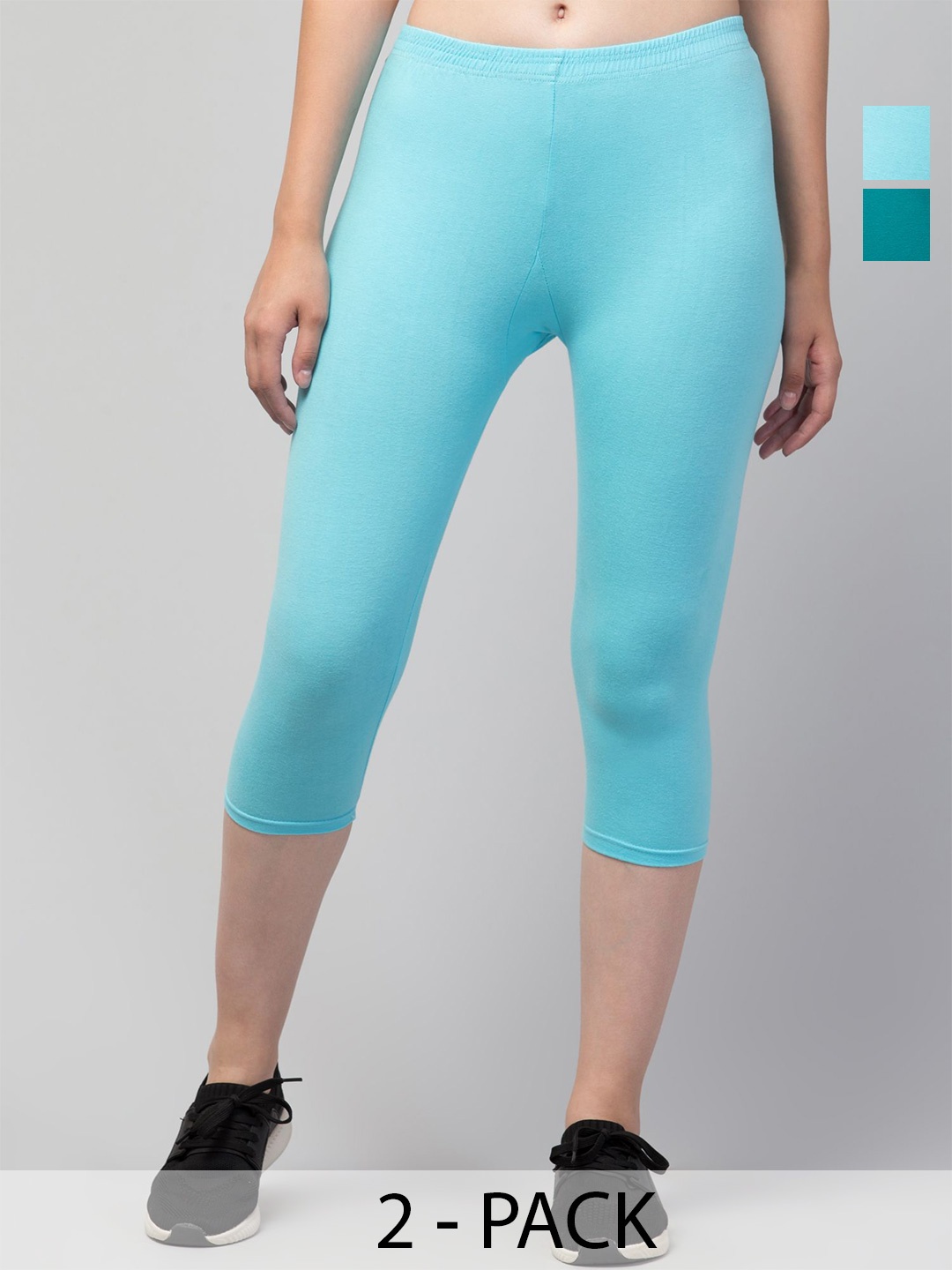 

UllasPemium Women Skinny Fit Capris, Turquoise blue