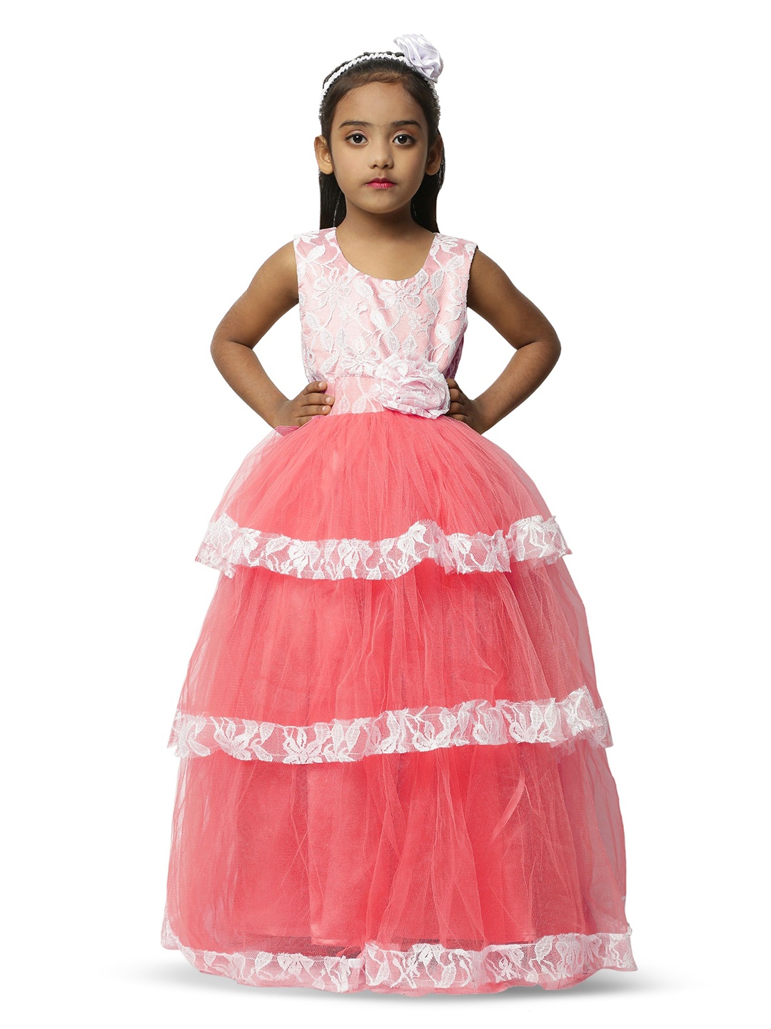

Wow Princess Net A-Line Maxi Dress, Coral