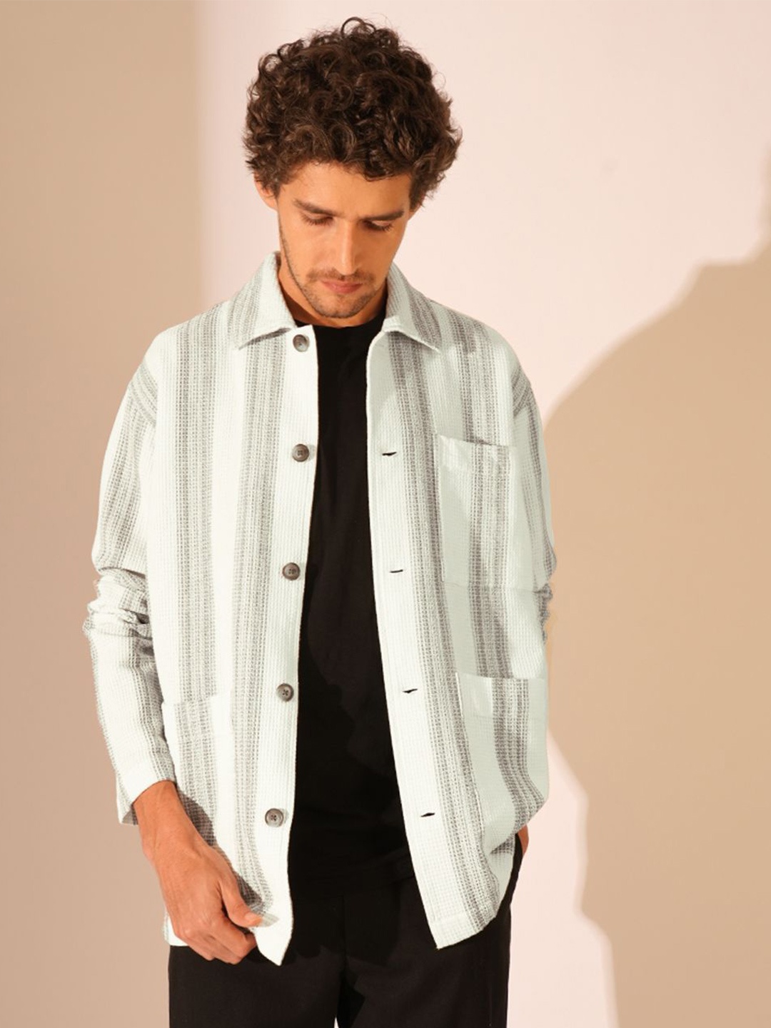 

SELECTED Men Multi Stripes Opaque Striped Casual Shirt, White