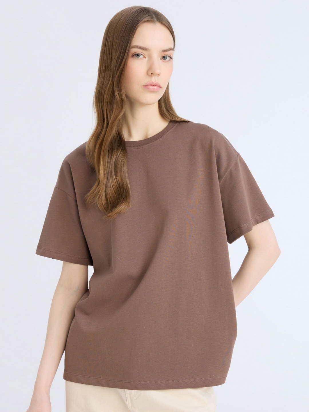 

DeFacto Women Drop-Shoulder Sleeves Pockets T-shirt, Na