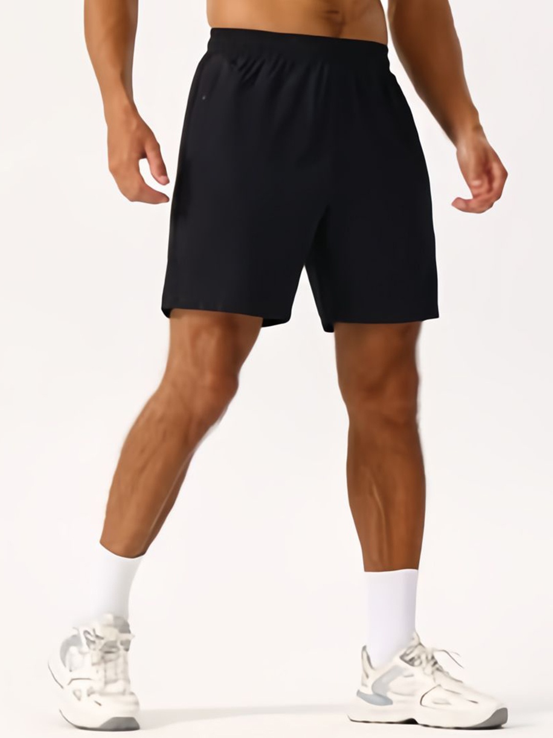 

3Colors Men Low-Rise Running Sports Shorts, Black