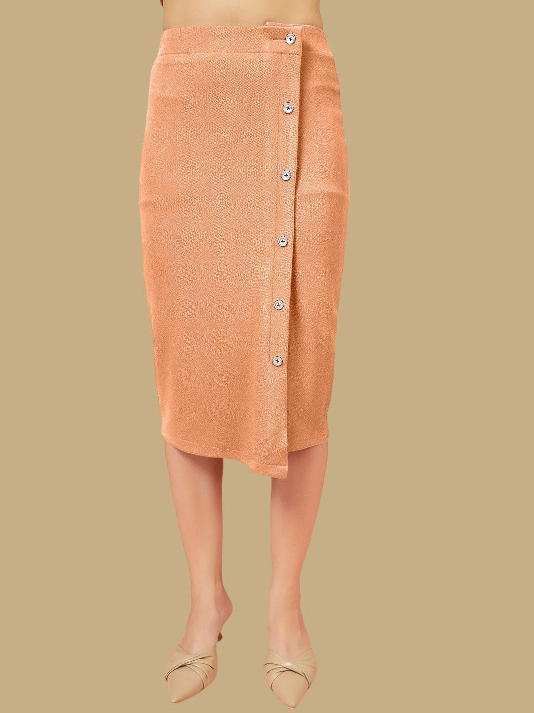 

Chemistry Pencil Midi Skirt, Orange