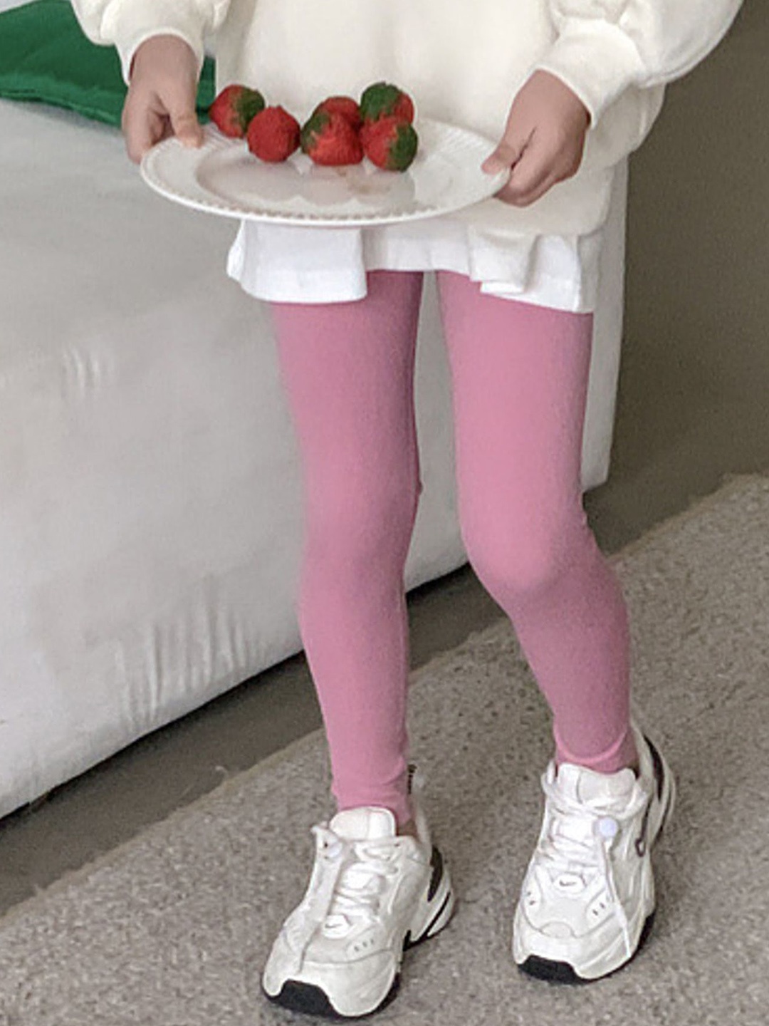 

LULU & SKY Girls Mid-Rise Ankle-Length Leggings, Pink