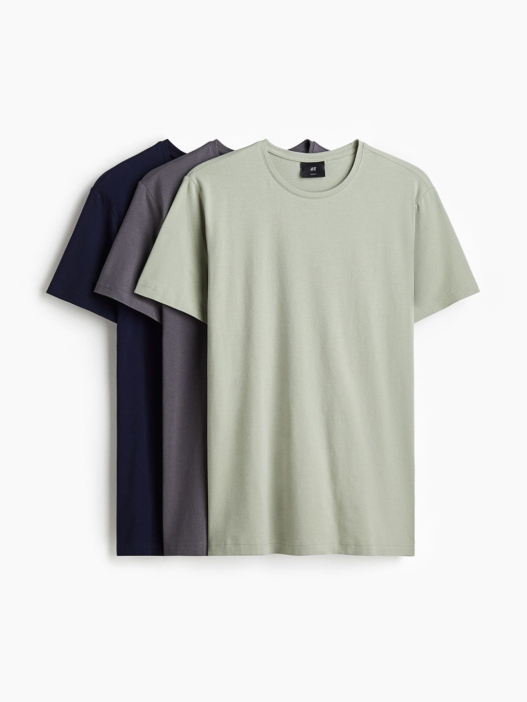 

H&M 3-Pack Slim Fit T-shirts, Green