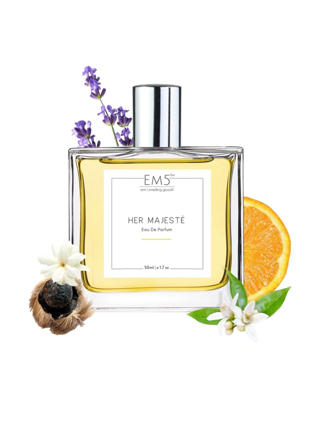 

EM5 Women Her Majeste Long Lasting Eau de Parfum - 50 ml, Transparent