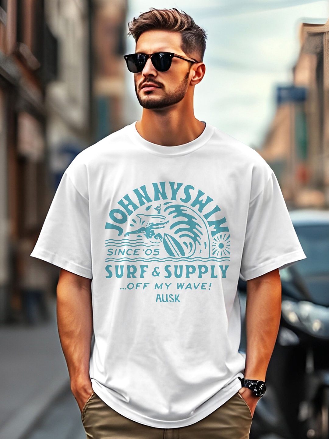 

AUSK Men Printed T-shirt, White