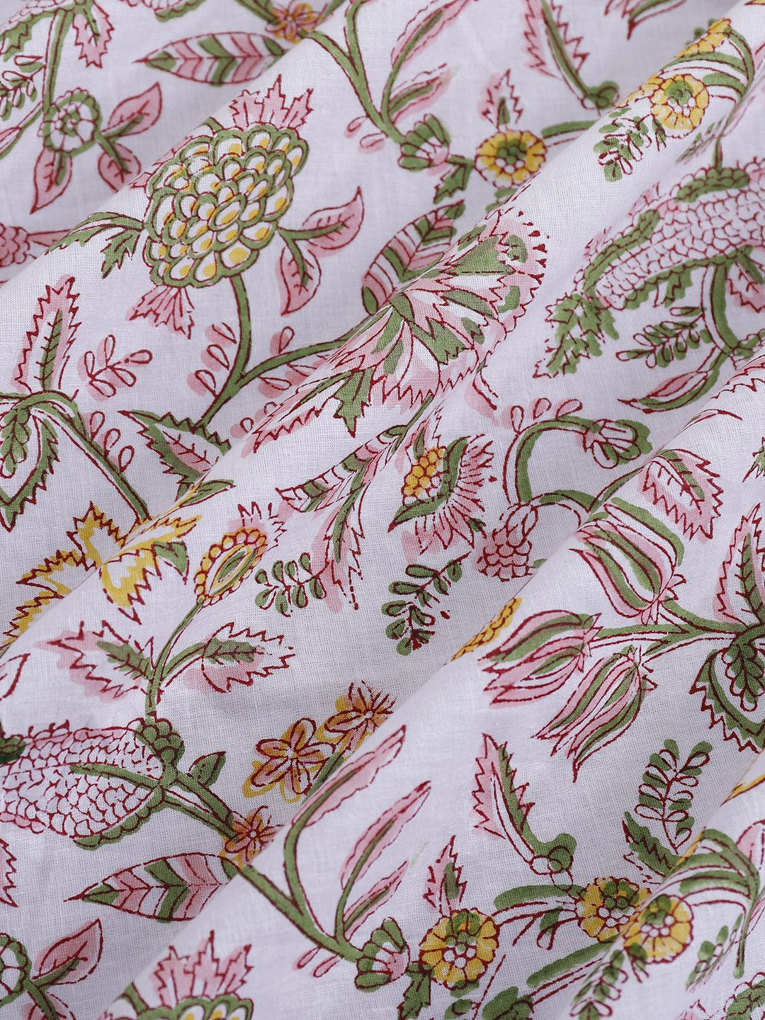 

HANDICRAFT PALACE Printed Pure Cotton Unstitched Dress Material, White