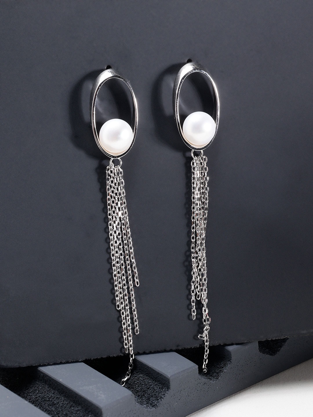 

DIAVO Contemporary Drop Earrings, Silver