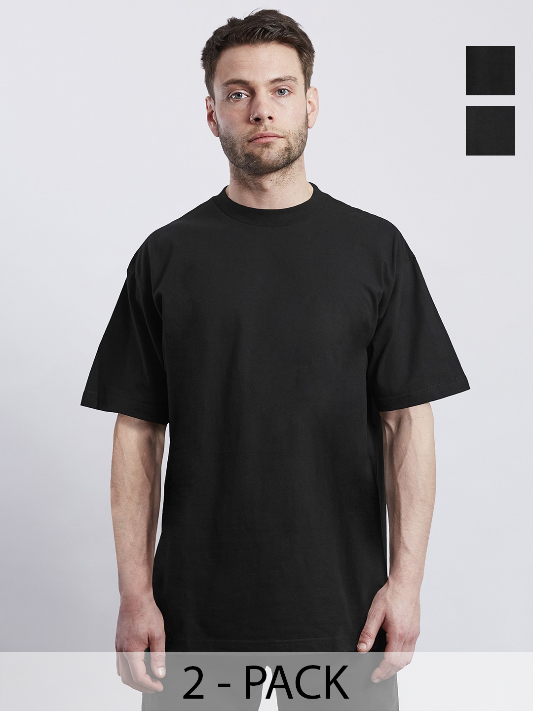 

Moda Rapido Men Printed Applique T-shirt, Black
