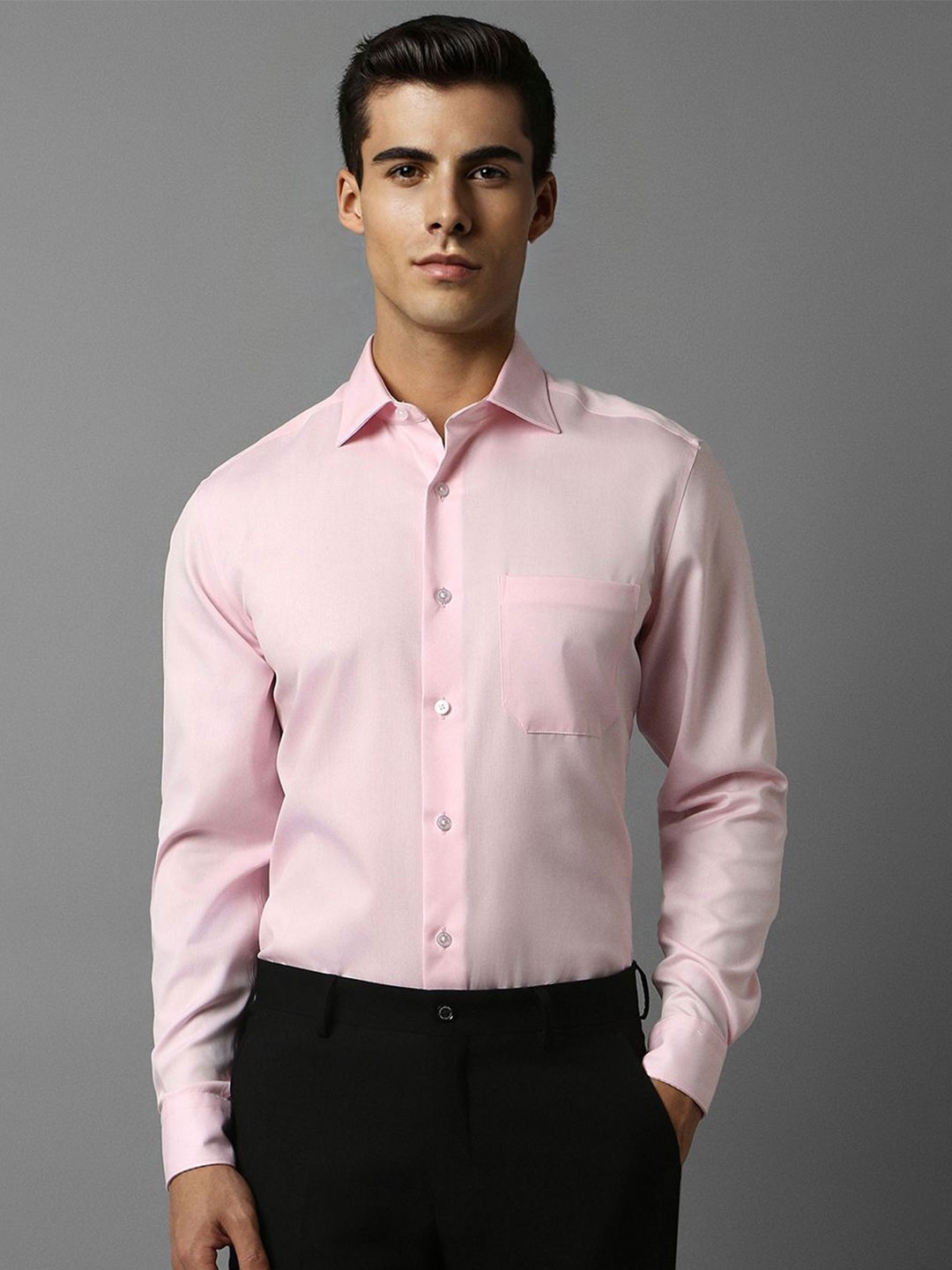 

Louis Philippe Men Opaque Formal Shirt, Pink