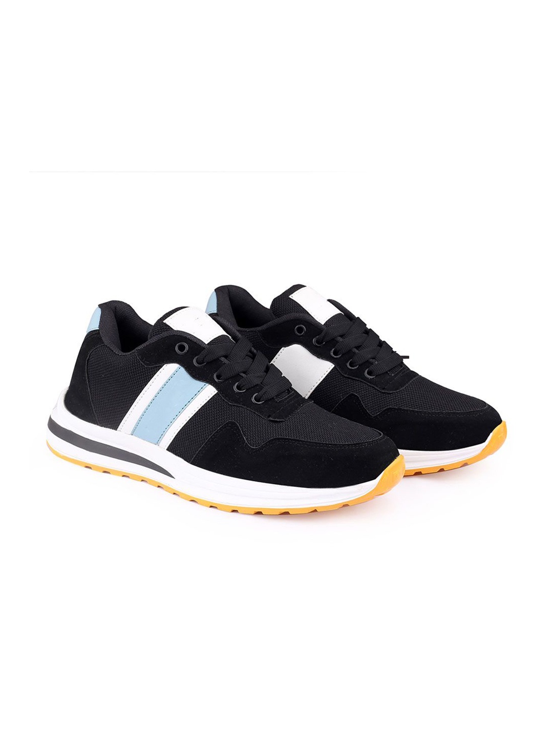 

riffway Men Colourblocked PU Sneakers, Black