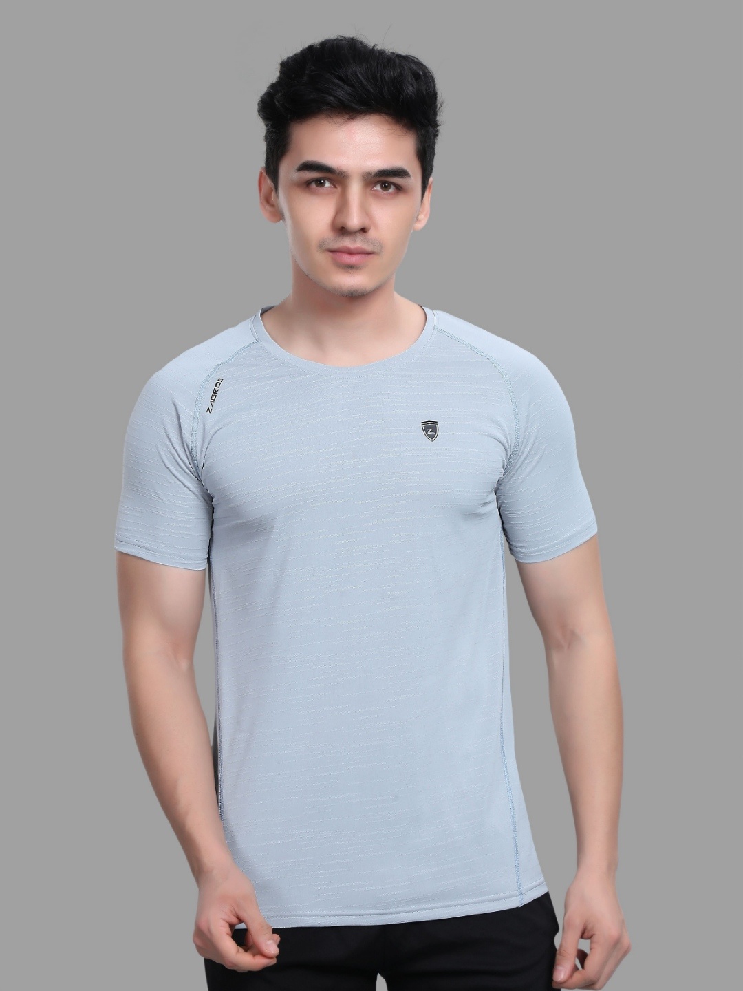 

Z Zagros Men Colourblocked Henley Neck Pockets T-shirt, Grey